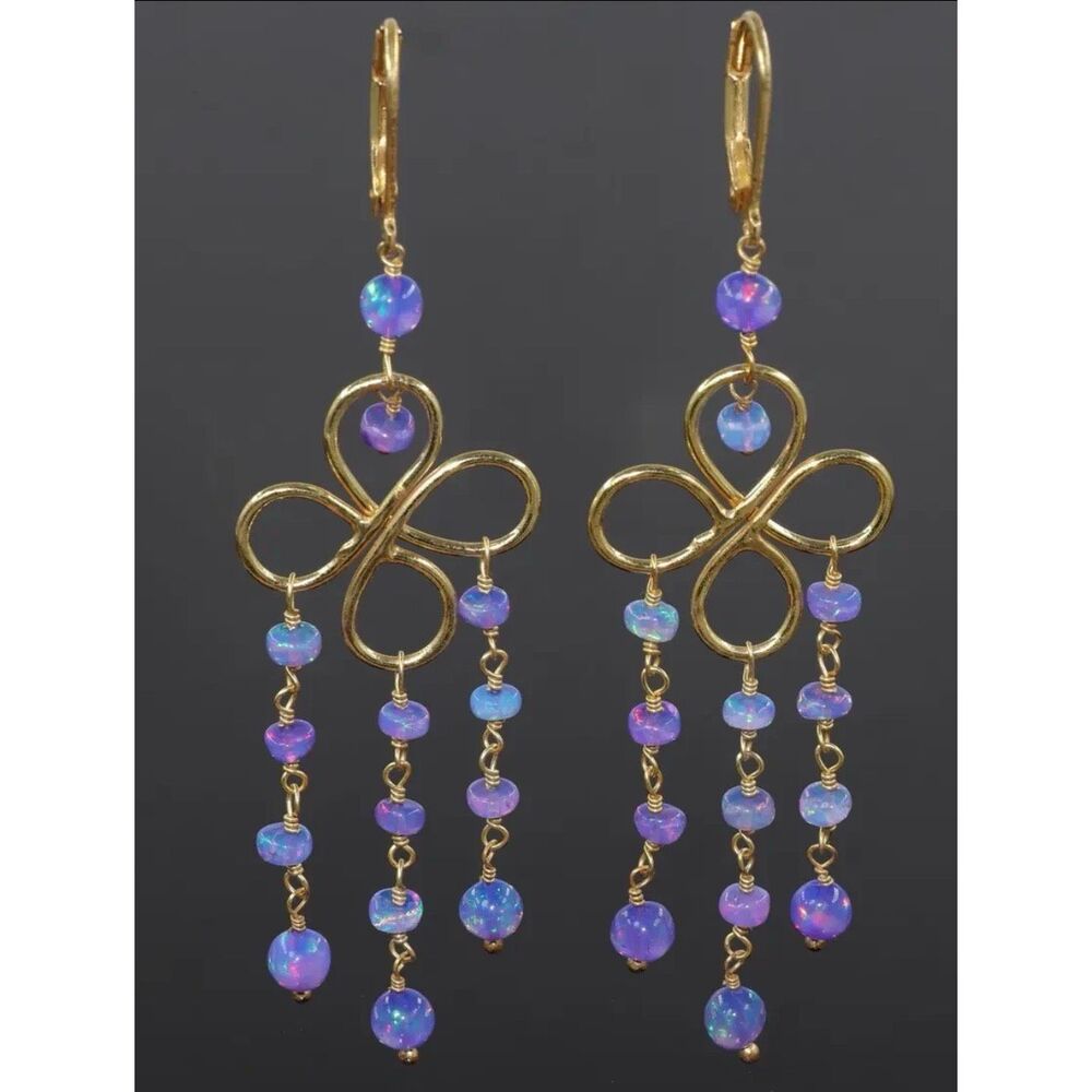 Gorgeous Lavender Ethiopian Opal Earrings